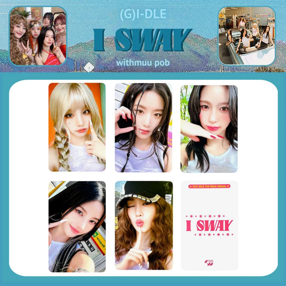 5 pz/set KPOP (G)I-DLE I SWAY 7th nuovo Album elenco di fotocarte Miyeon Soyeon YUQI MS WM POB Ver Selfie Lomo Cards Fans Collection