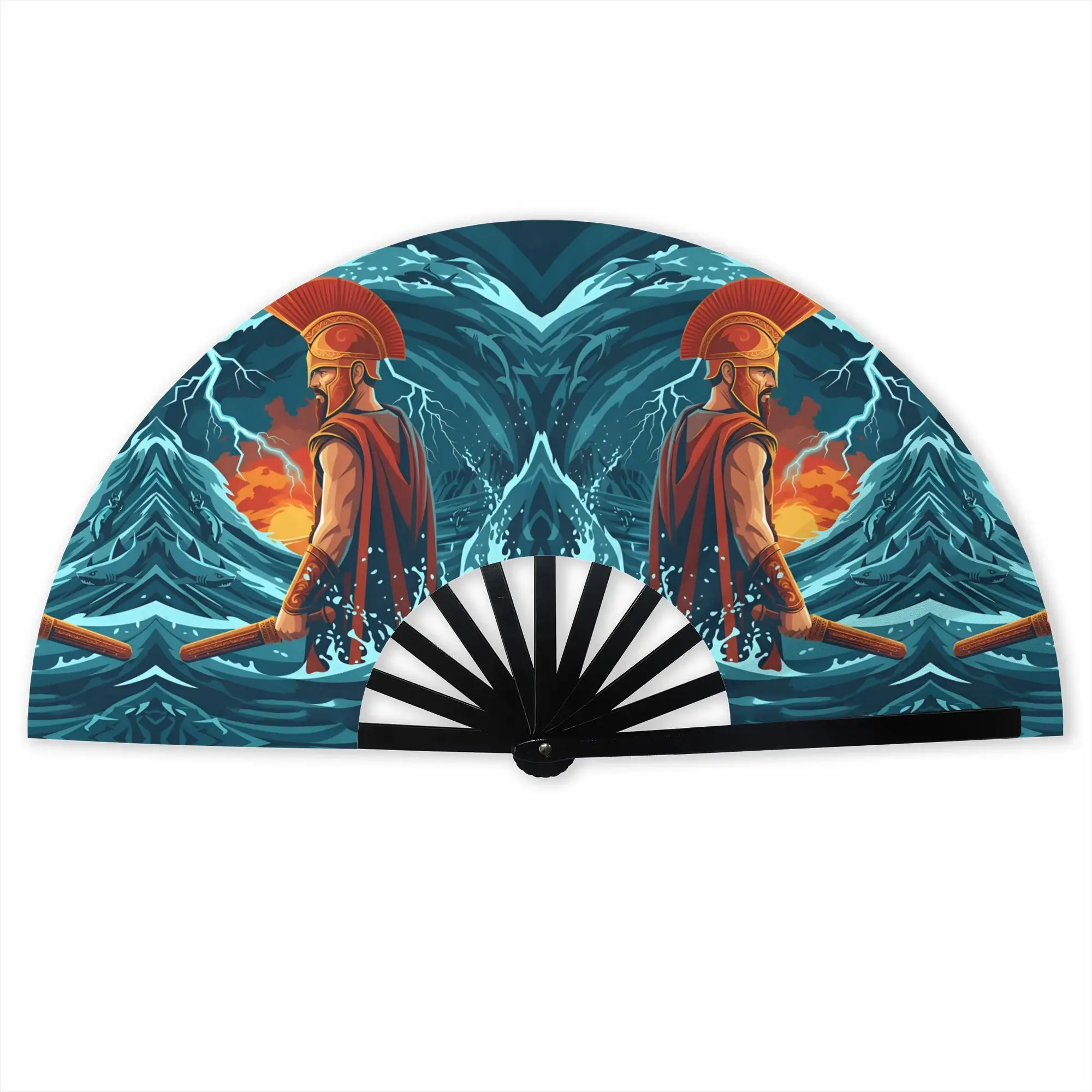 O-Odysseyes Hot Comic Folding Hand Fan Custom Manga Polyester Fabric Fan Novelty Summer Accessory Decorative Fans