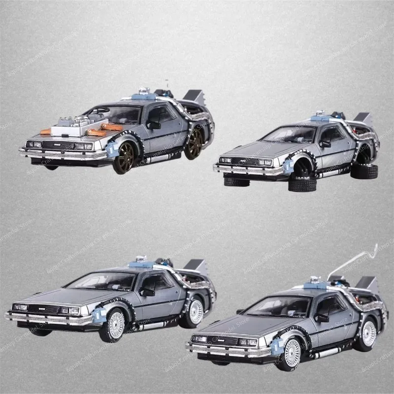 In Stock 1:64 Time Machine MJ Model Car - Alloy Vehicle Set - Classic Simulation Figurine - Ideal Gift for Festivals