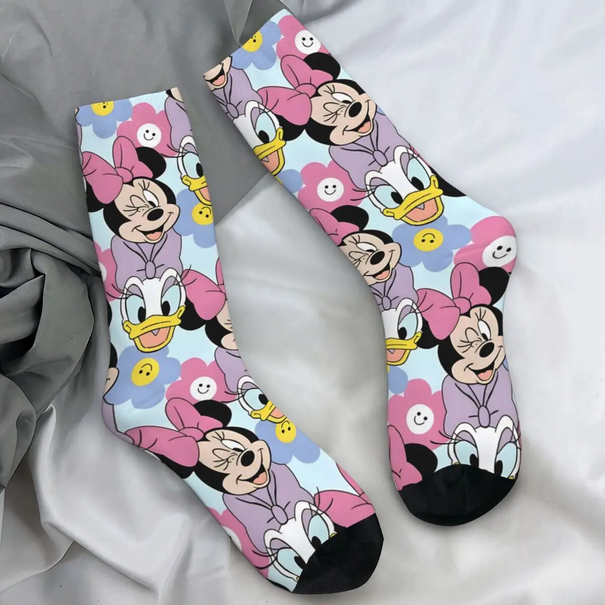 ميني ماوس الوردي شخصية كرتونية جوارب الرسم جوارب بأشكال مضحكة الخريف المضادة للانزلاق الجوارب للجنسين الرجال تشغيل الرياضة جوارب ناعمة #1