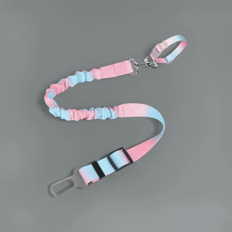 مقود كلب السيارة قابل للسحب مع طوق 2 قطعة/المجموعة حزام أمان السيارة قابل للتعديل مضاد للمضغ ومرن متين للسفر الآمن للحيوانات الأليفة