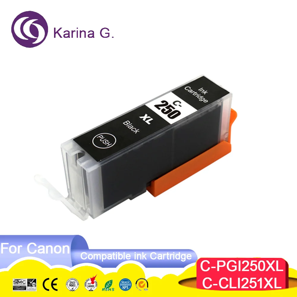 PGI250 PGI 250 250XL CLI 251 PGI-250 251XL CLI-251 PGI-250 Compatible Inkjet Ink Cartridge for Canon PIXMA Mx922 /MG5520/MG5522