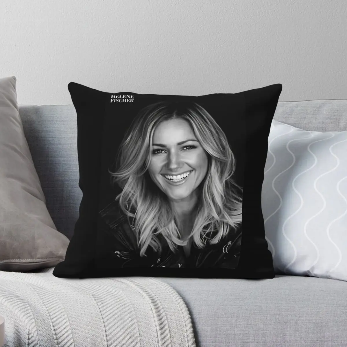 Helene Fischer Pillowcase Polyester Linen Velvet Creative Zip Decor Throw Pillow Case Bed Cushion Cover