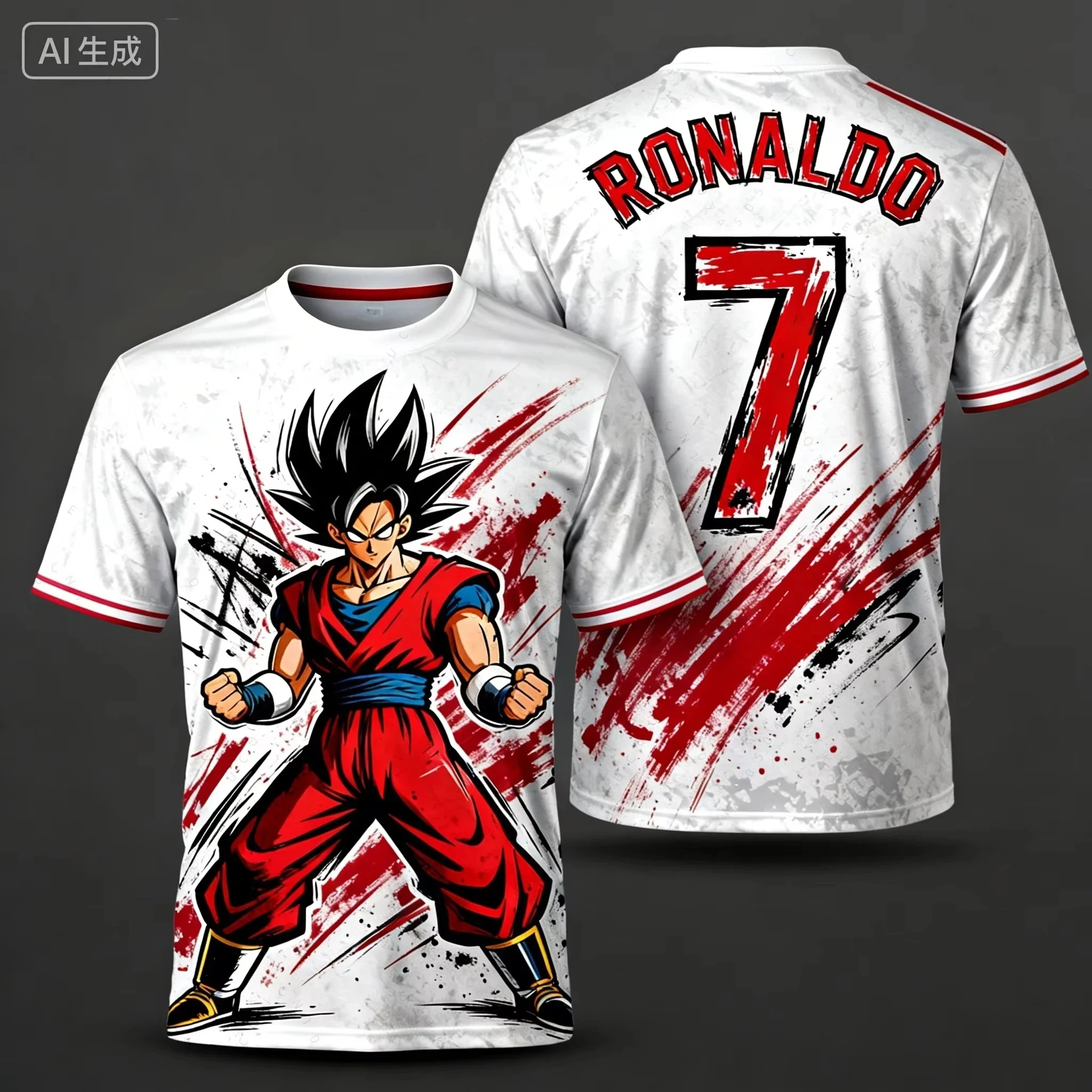 Hot Selling 2026 Japanese Anime Dragon Ball Adult Men's/Women's Football Shirts Wukong Anime Children's Sports 3D NO.7 T-shirts