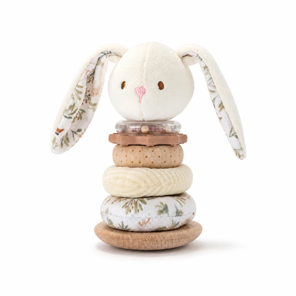 Baby Rabbit Stacking Toy Cartoon Animal Stacking Rings Early Montessori Learning Educational Toy Sensory Soothing Toy Gifts
