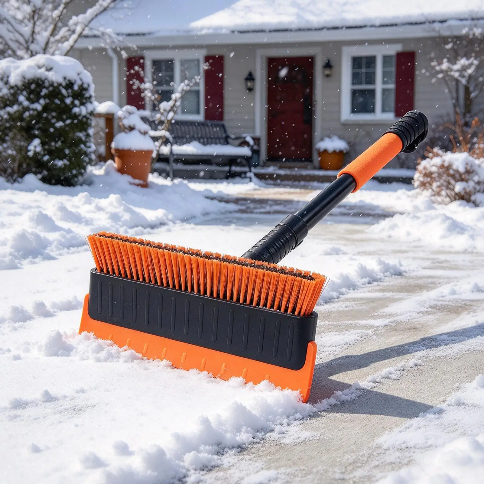 Snow Brush For Car Universal Thread Heavy Duty Cleaning Tool Without Pole Snow Removal Roof Rakes For Car Truck Automotive Suv