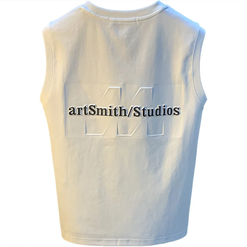 2025 Summer vest men's 3D printed loose sleeveless top thin, breathable and elastic trend base T-shirt