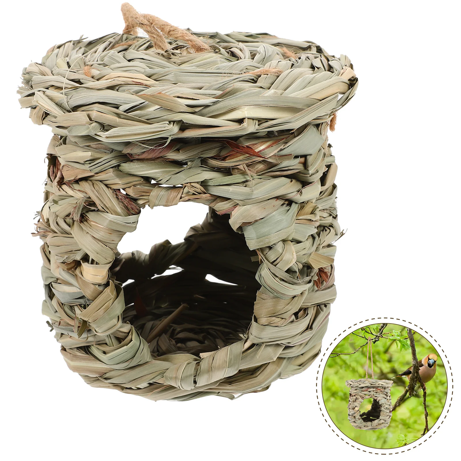 

Grass Woven Bird Nest Handmade Natural Hanging Bird For Parakeet Parrot Hummingbird Outdoor Garden Decoration