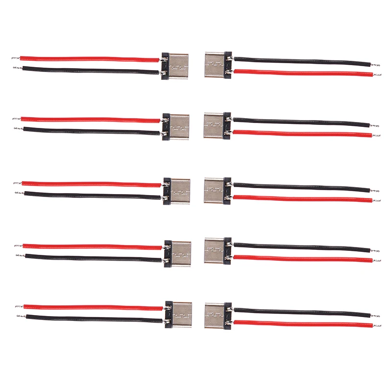 20 szt. Micro USB typu C 2Pin poziome 2P proste lutowane męskie złącze wtykowe do szybkiego ładowania