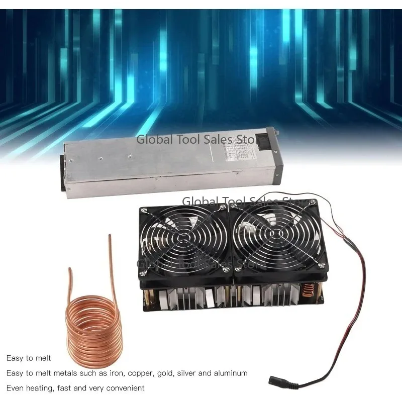 2500W 50A ZVS Induction Heater 12V-48V DIY High-Frequency Heating Machine with American Plug