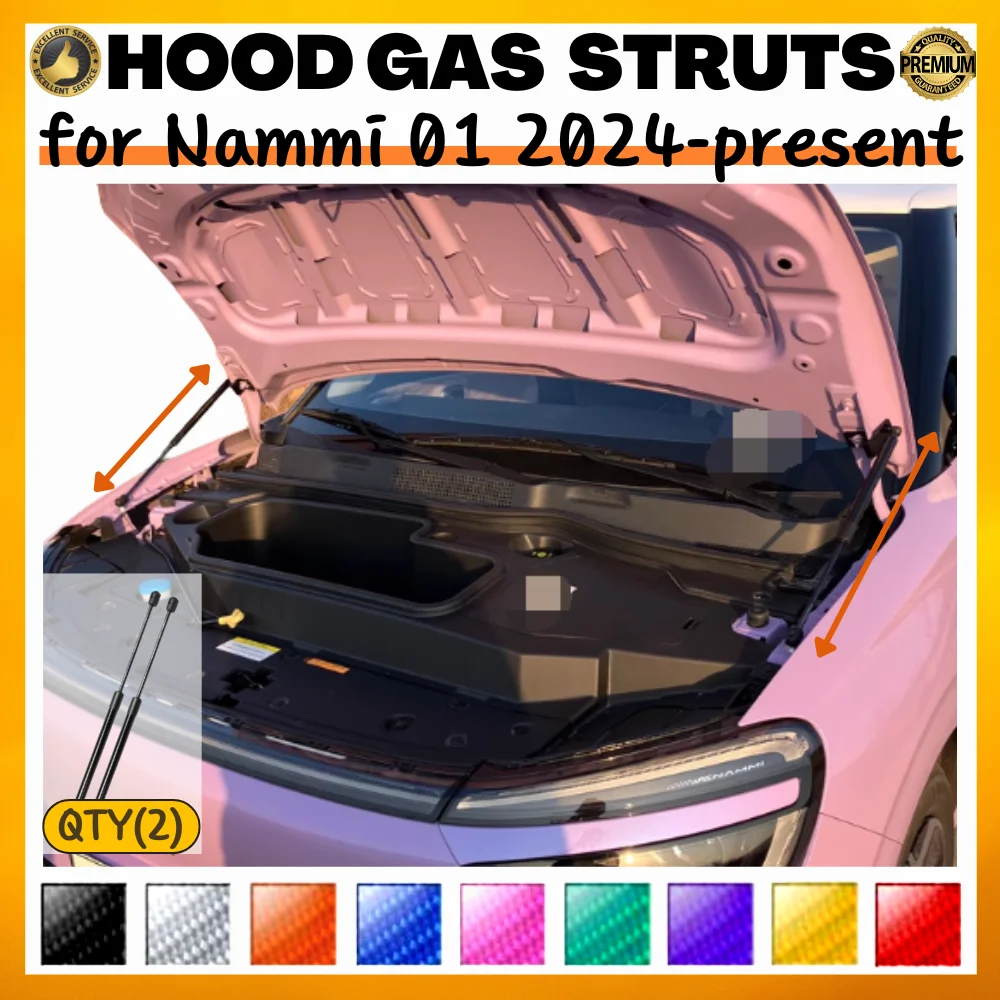 

Qty(2) Hood Struts for Nammi 01 2024-present for Dongfeng Nammi Box Front Bonnet Modify Gas Springs Shock Absorbers Lift Support