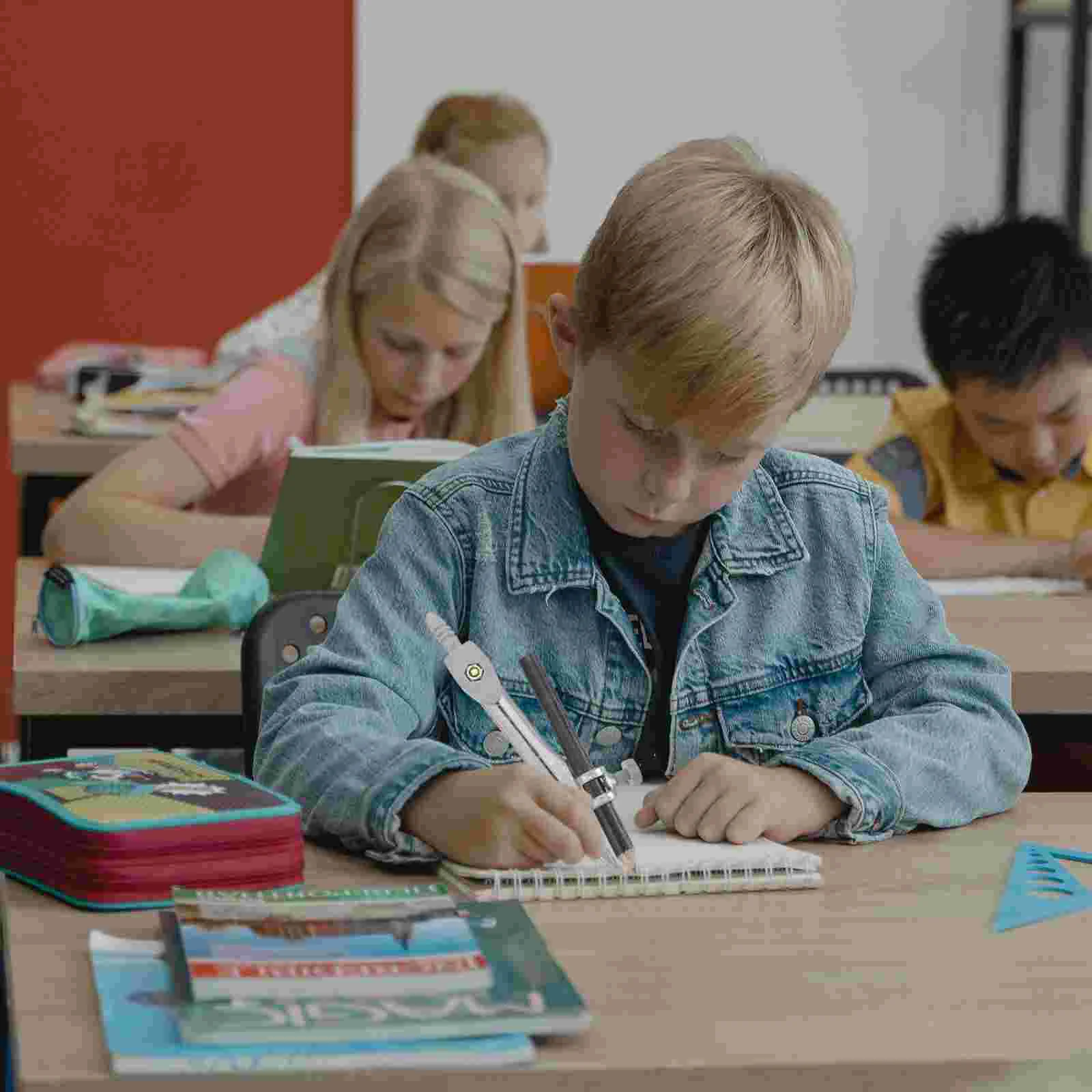 Penholder Compass Pupils Student Carpenters Compasses Drawing Wooden Plastic for Geometry