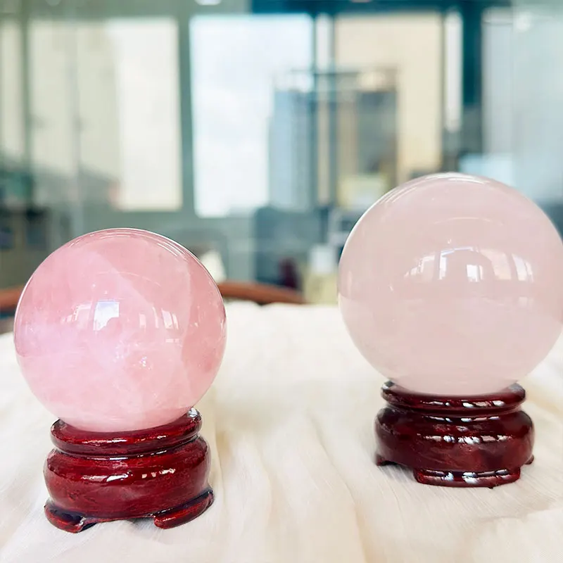 

Натуральный розовый кристалл, розовый кварц, хрустальный шар, полирующий массажный шар, Рейки, украшение для гостиной, поделки 118