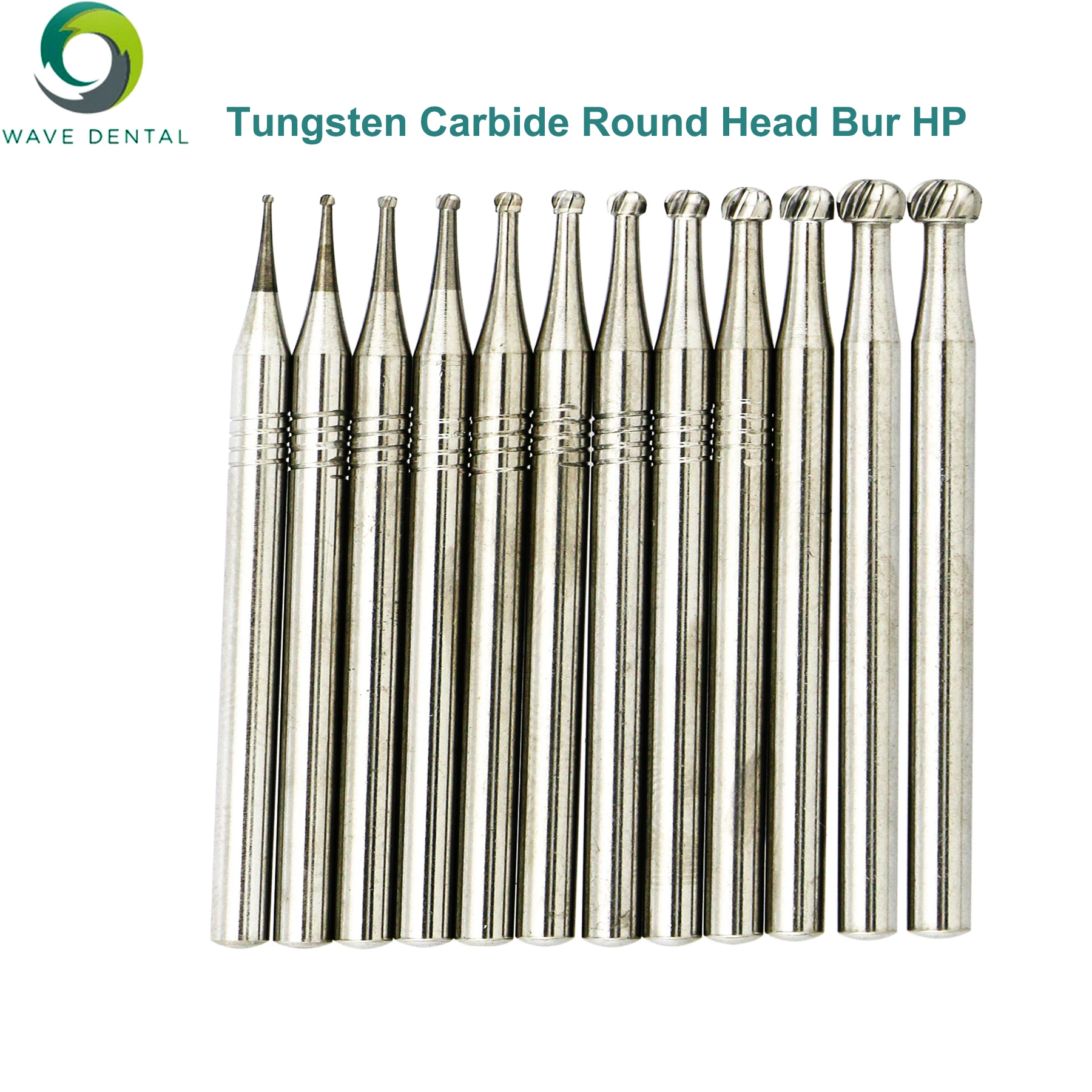 WAVE Dental Carbide Burs Low Speed HP Dental Bur Round Head Tungsten Steel Dentistry Drills 5Pcs/Pack