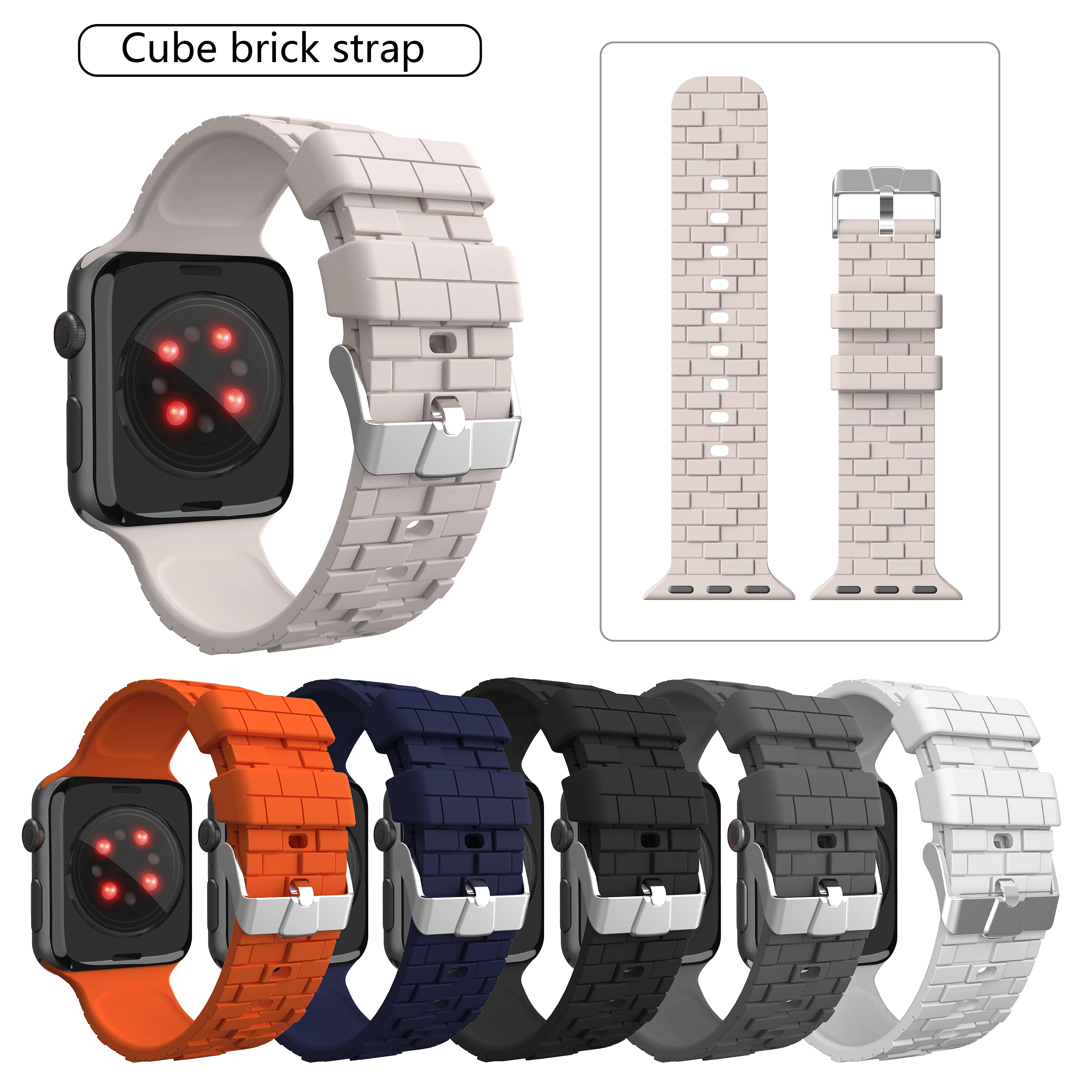 Strap For Apple Watch band 44mm 40mm 45mm 41mm 49mm 38mm 42mm Rubik's Cube brick bracelet series 7 se 3 6 8 ultra Replacement