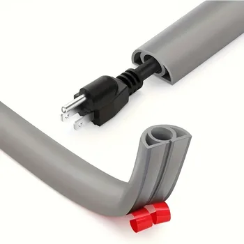 보이지 않는 장식 와이어 커버, 안티 스텝 보호대, 접착식 소프트 케이블 레이스웨이 캡 포함, 1/3 계량기 코드 관리 채널, 1 개