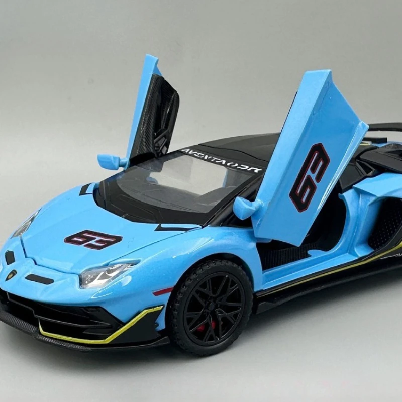 1/32 مقياس قابل للتحويل لامبور SVJ 63 سبيكة سوبر سيارة نموذج مع الصوت والضوء التراجع دييكاست لعبة سيارة الأطفال الصبي هدية