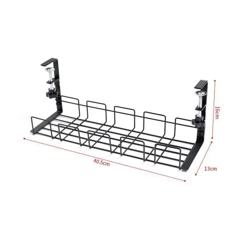 Under Table Storage Rack Metal Cable Wire Management Tray Home Office Desk Wire Organizer No Punching Kitchen Storage Accessory