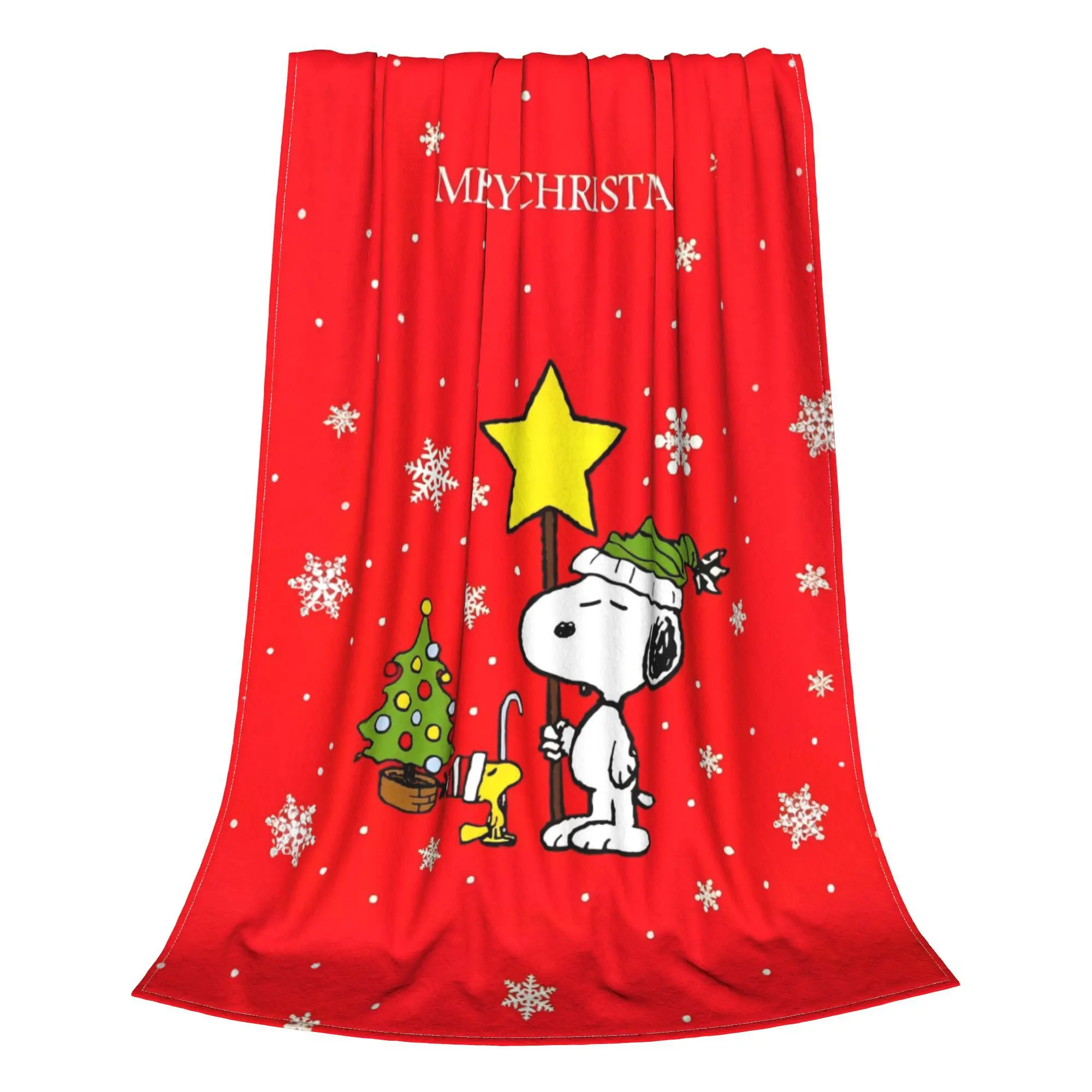 Cute Cartoon Snoopy Blanket Fleece Spring Autumn Christmas Breathable Super Soft Throw Blanket for Bedding Office Rug Piece