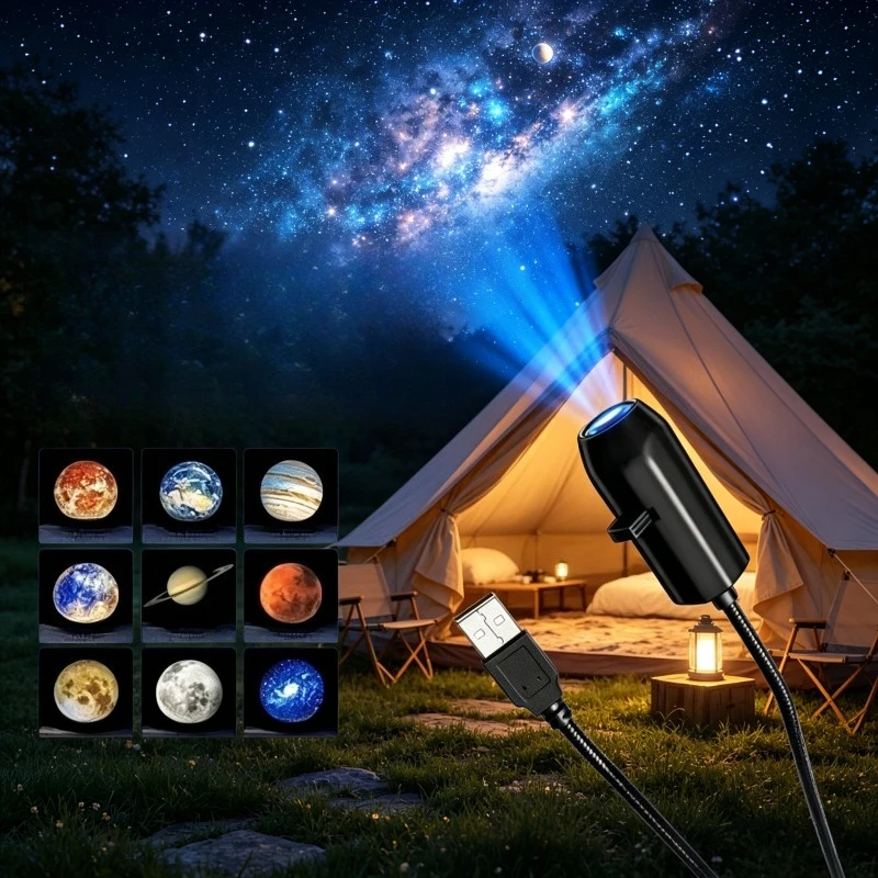 

Creative Moon Projector Night Light LED Dimmable Moonlight Atmosphere Lamp Bedroom Bedside Decorative Nightlight