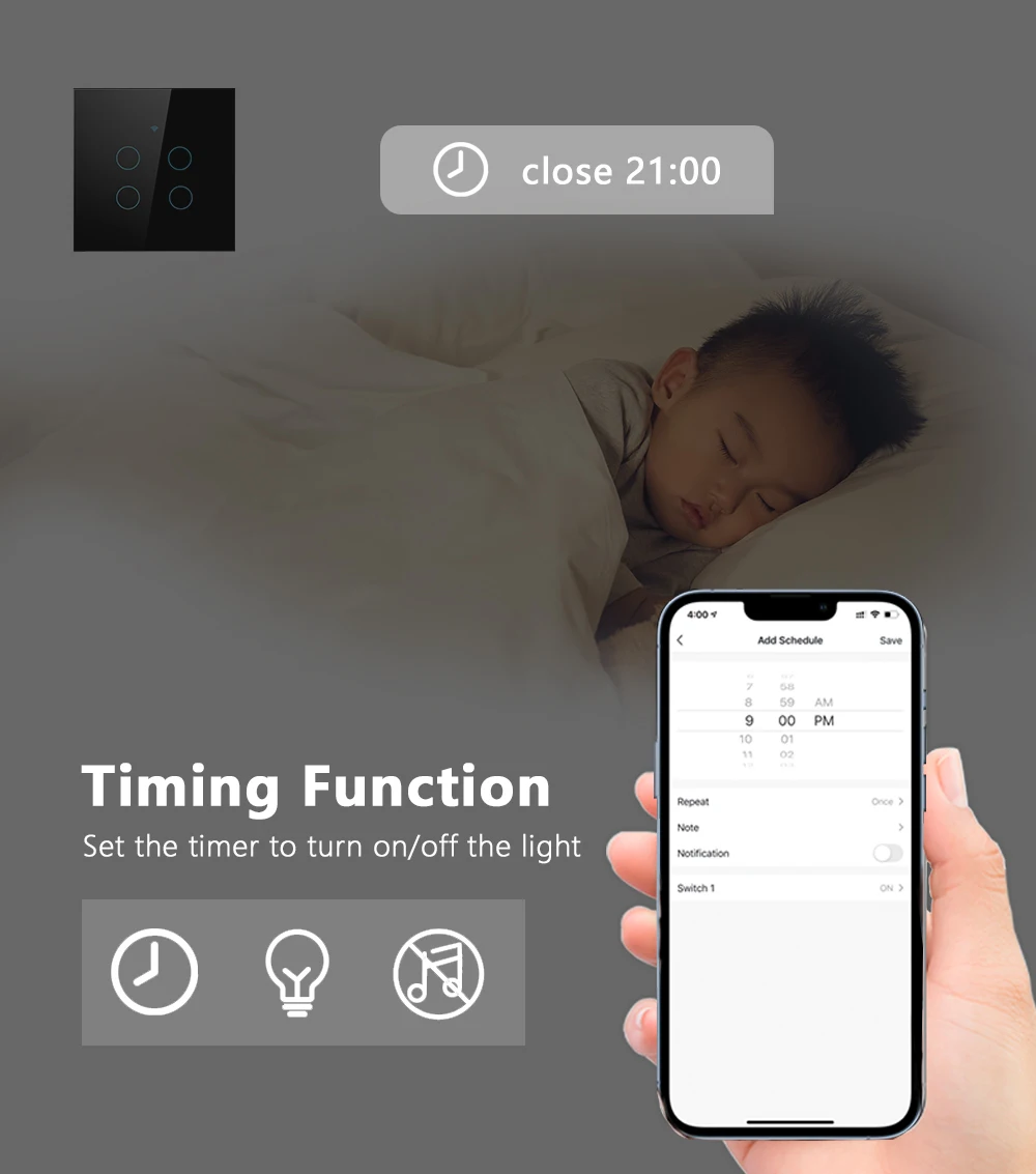 Tuya Wifi Smart Touch Light EU Switch Bezprzewodowe zdalne przełączniki światła LED Nie wymaga przewodu neutralnego 1-4 Gang Alexa Google Home