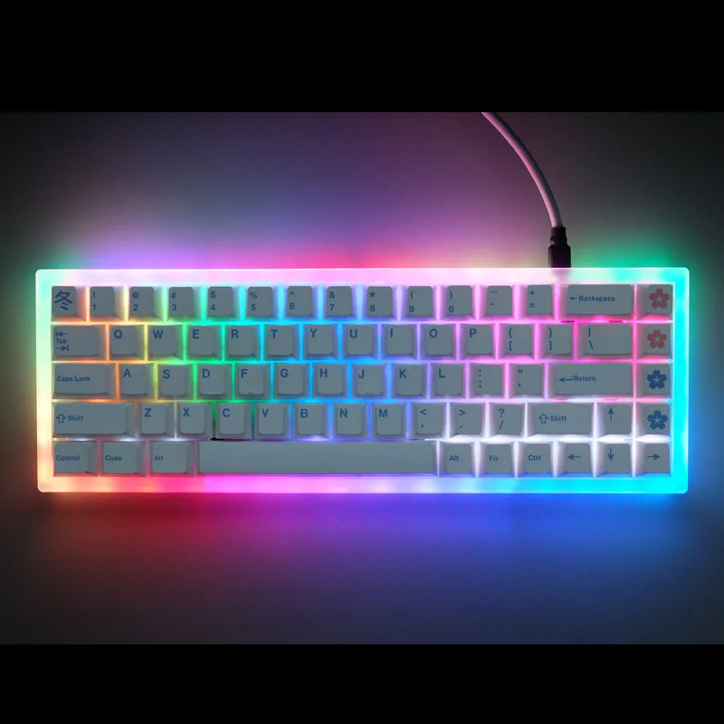 PBT GMK Fuyu Keycaps Set Dye Sublimation Key Cap Cherry Profile White Keycap For MX Switch Mechanical Keyboard