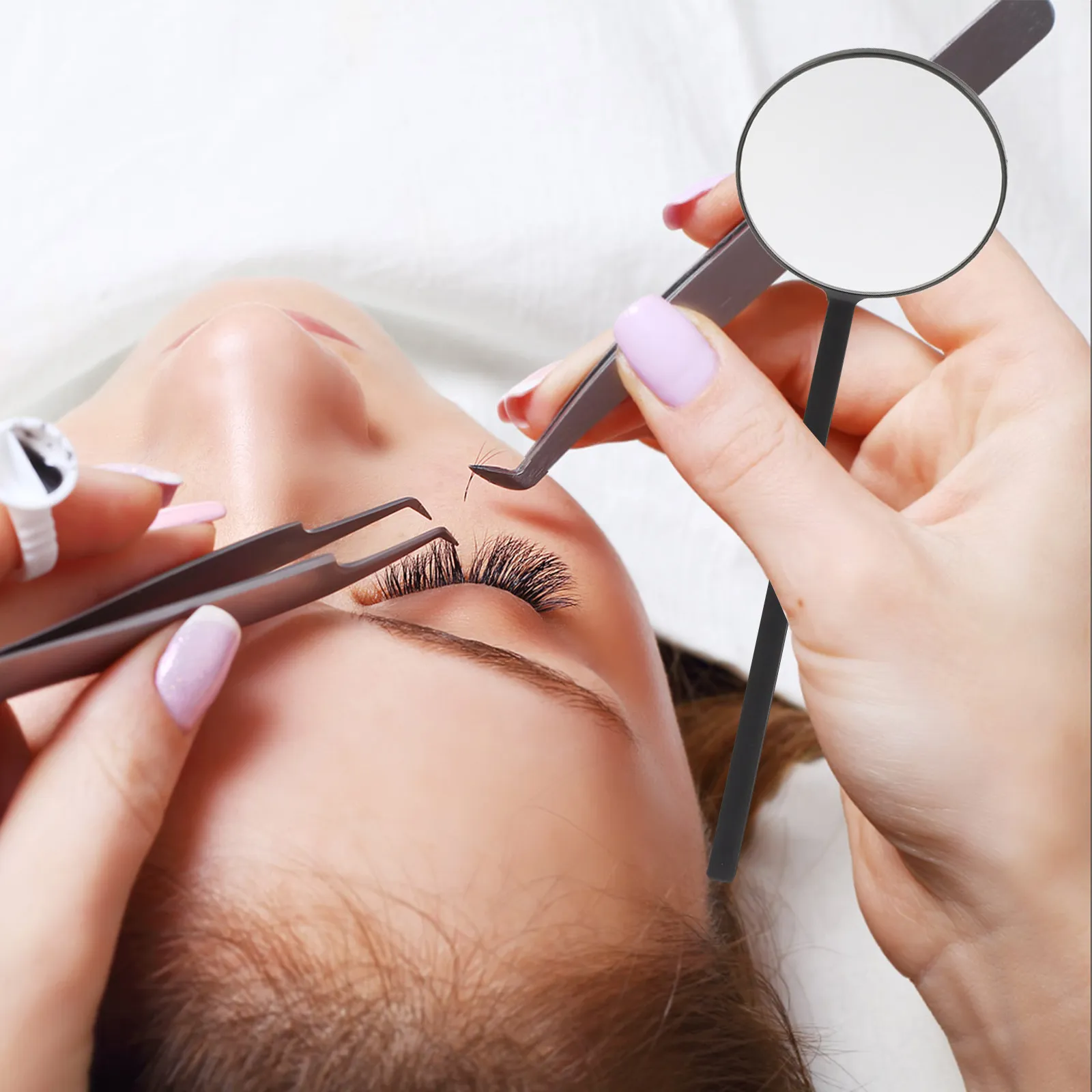 

Зеркало для наращивания ресниц, 2 шт. - портативный легкий ручной инструмент для проверки ресниц с обзором на 360 градусов