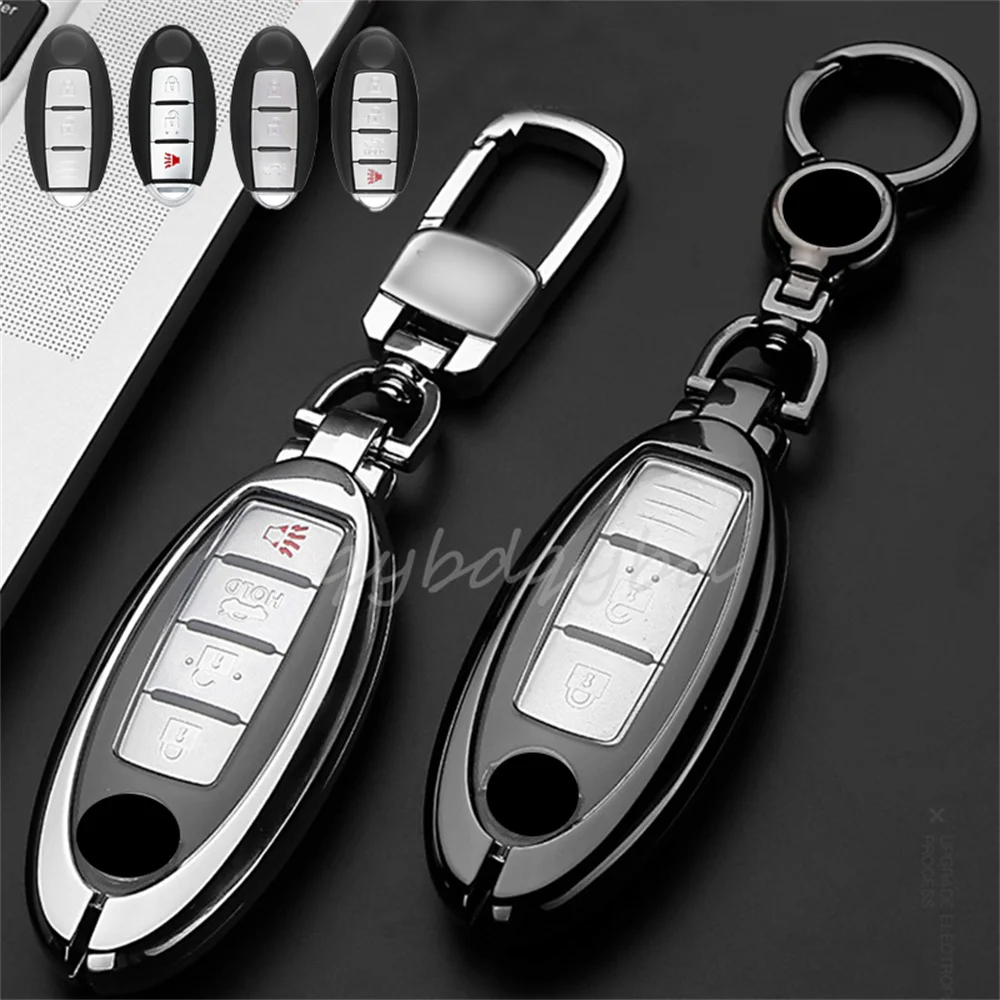 Zinc Alloy+TPU Car Key Shell Cover Fob Case Shell Skin Bag Holder For Nissan Qashqai X-TRAIL Infiniti Accessories Styling