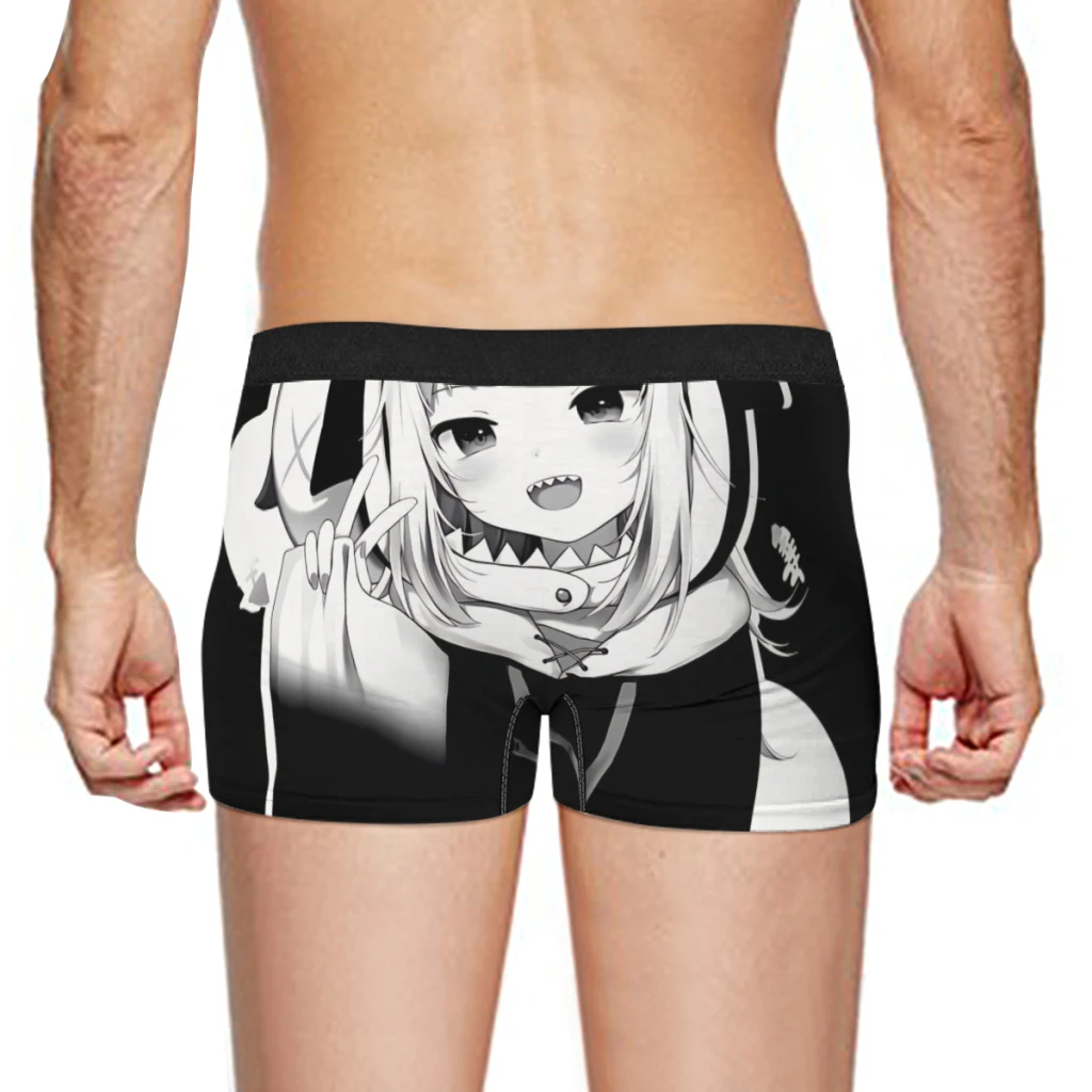 Manga Gawr Gura Underpants Breathbale Panties Man Underwear Print Shorts Boxer Briefs