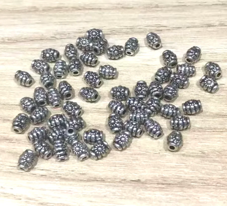 

100pcs 3.7*3.7*5mm, hole 1.1mm Alloy metal vintage spacer beads for jewelry handmade HW2616