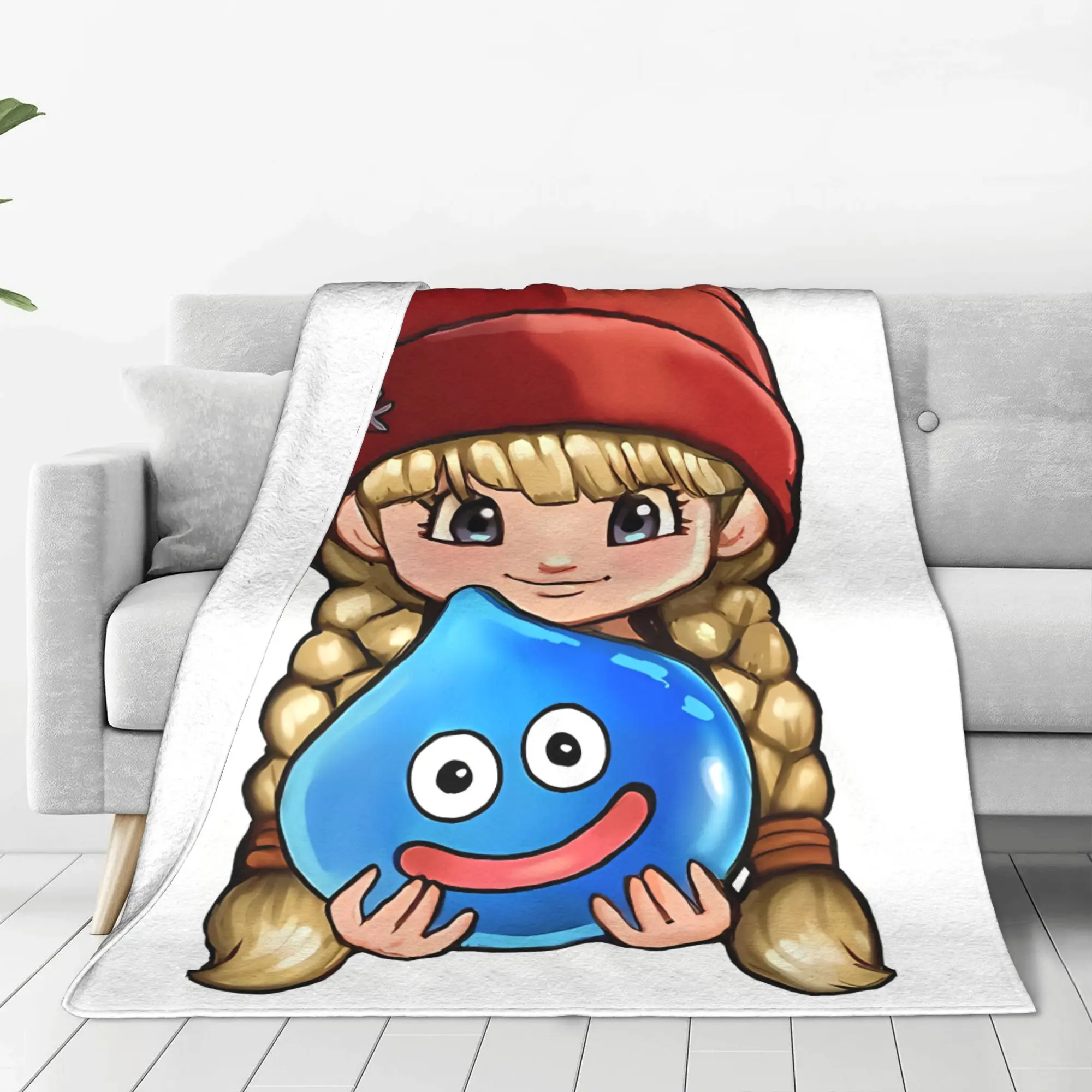 1PC Home Cutecore Adventurer Group Dragon Quest Blanket Super Cosy Plush Home Living Room Sofa Halloween