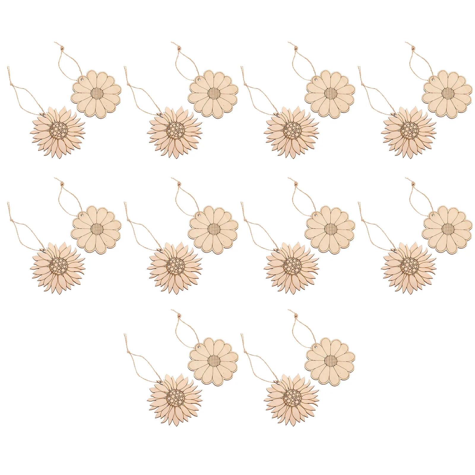 

20Pcs Decorative Sunflower Wooden Chips Blank Wood Pieces DIY Projects Easy to Stain Paint Unique Handmade Artworks