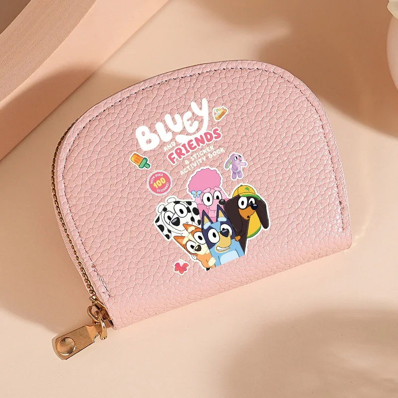 Blueyi Portafogli Portafogli da donna Moda Cerniera Portamonete corto Borsa Cartoon Anime Bingo Stampa Borse per carte Ragazze Ragazzi Regalo di Natale Nuovo