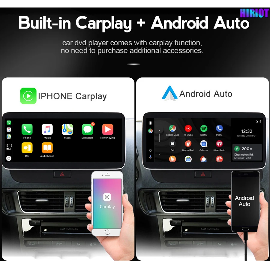 RHD 12.3'Car GPS Radio Stereo CarPlay Navigation Multimedia Player For AUDI A4L A4 B9 A5 MIB2 Android 13 WIFI Snapdragon SAT