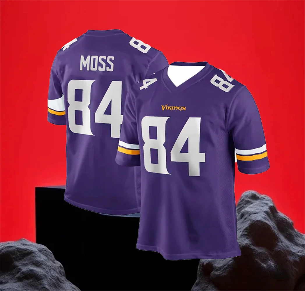 2025 Adult Minnesota American Football Jersey Rugby Jersey Sportswear Training Jersey T-shirt Vikings Jefferson 18# 3D Printing