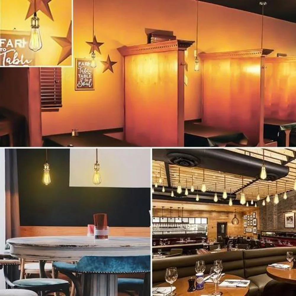 Vintage Retro Edison Pendant Lamp E27 Socket Lights Bulb Socket Screw Base Aluminum Hanging Light Industrial Lighting Holder LED