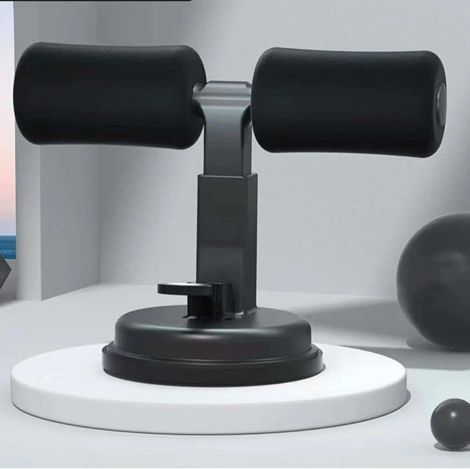 Sit Up Assistant, Three Height Adjustment, Stable Suction Cups, Ergonomic Design, Abdominal Trainer, for Home Fitness, Office Br