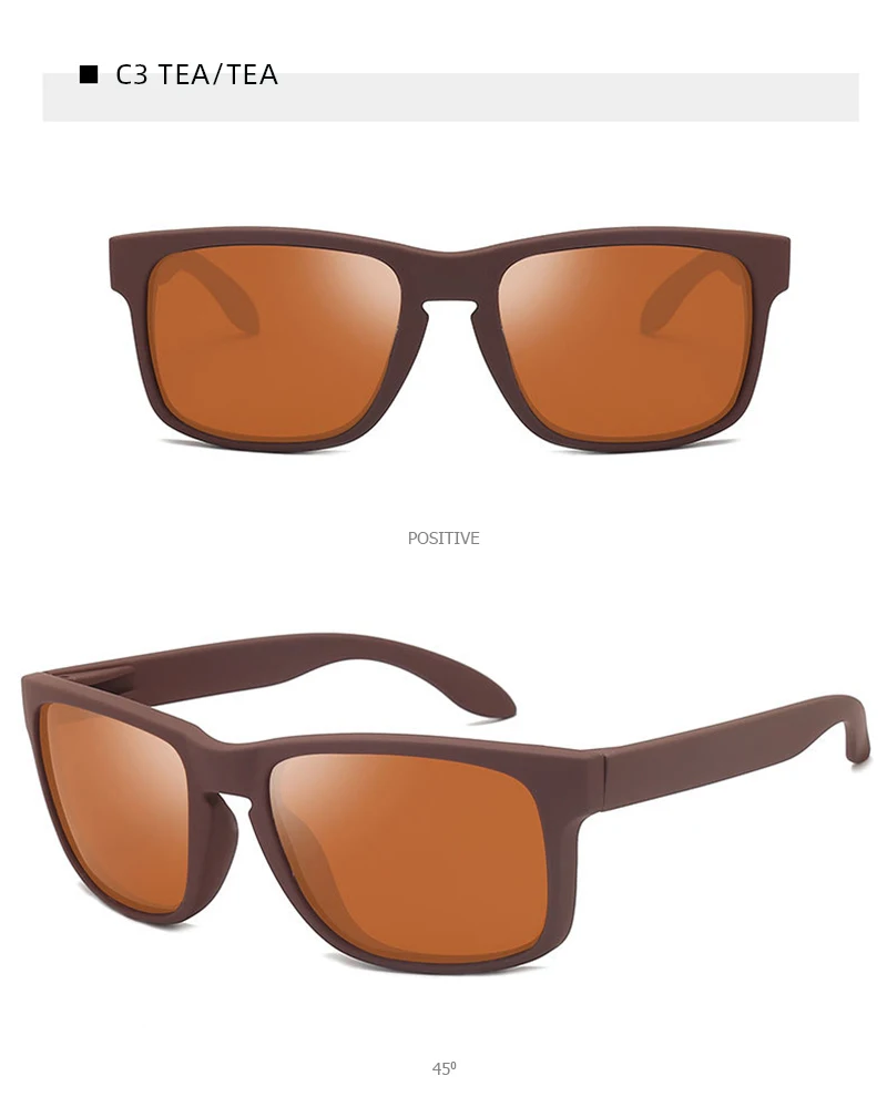 Klassische Fashion Square Polarisierte Sonnenbrille Männer Vintage Kunststoff Männliche Sonnenbrille Frauen Stilvolle Schwarz Outdoor Sport Shades UV400 – Detail 8
