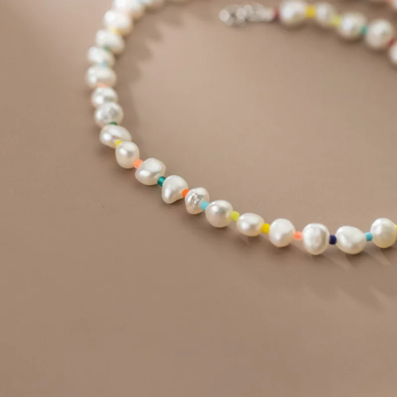 Female Necklace Irregular Natural Freshwater Baroque Pearl Necklace Fashion Colorful Beads For Girls Gift
