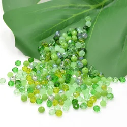 Light Green Multicolor 4/6mm 145/50pcs Rondelle Austria Faceted Crystal Glass Beads Quartz Spacer Round Beads for Jewelry Making