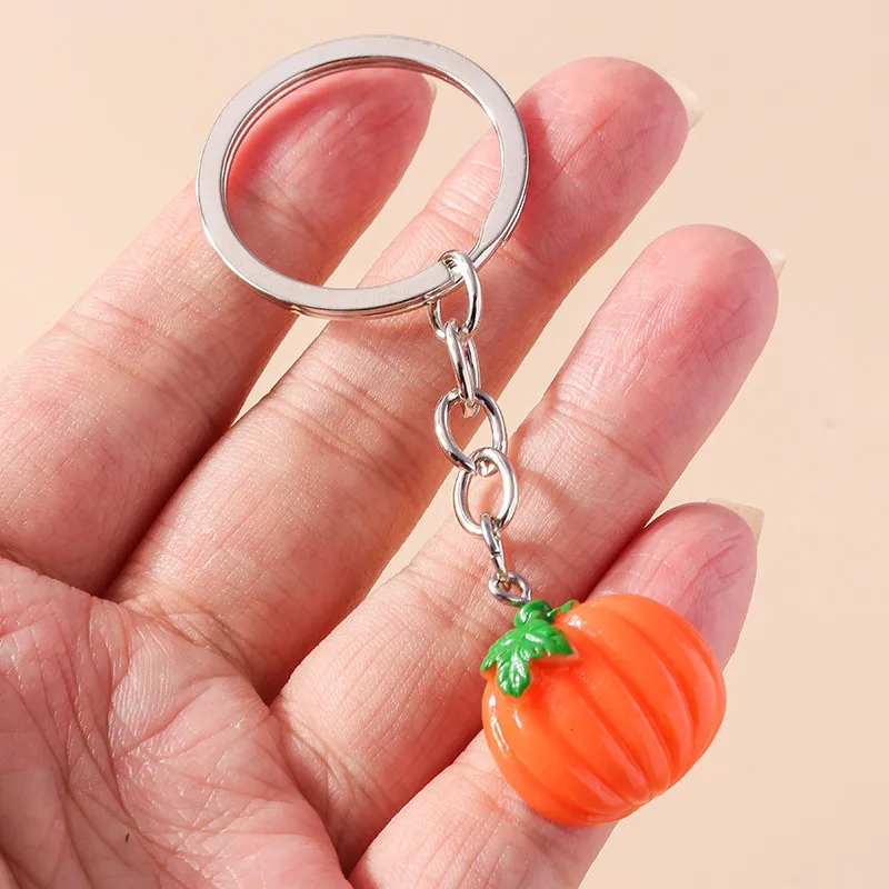 Lovely Simulation Vegetables Fruits Keychains Cartoon Corn Mango Strawberry Orange Keyring Car Key Holder Bag Pendants Jewelry image 6