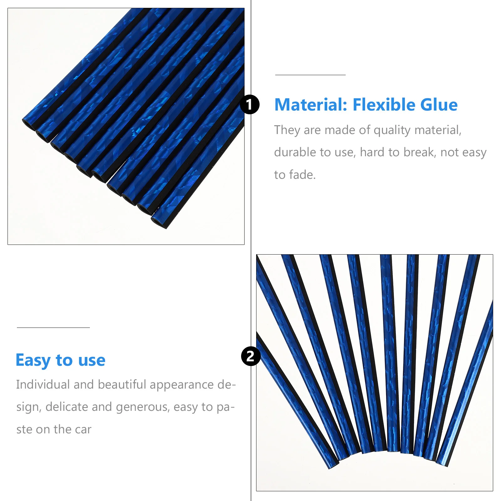 

10pcs Car Interior Decorative Strips U-Shaped Vent Outlet Trim Durable Conditioning Trim Vehicle Outlet Clamp Colorful