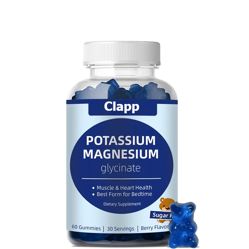 

Potassium Magnesium Gummies, Supporting Leg Spasms and Muscle and Heart Health, Vegetarian, Non GMO, Berry Flavored, 60