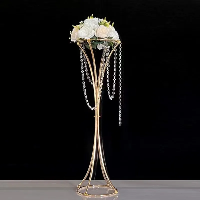 

Glossy Gold Metal Vases Large Bouquet Holder Hall Aisle Prop Decoration Floral Stand Wedding Table Centerpieces DIY Flowers Rack