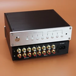 Commutateur de signal audio HIFI, commutateur d'amplificateur de puissance RCA haut de gamme, 4 entrées et 4 sorties, deux canaux avec télécommande