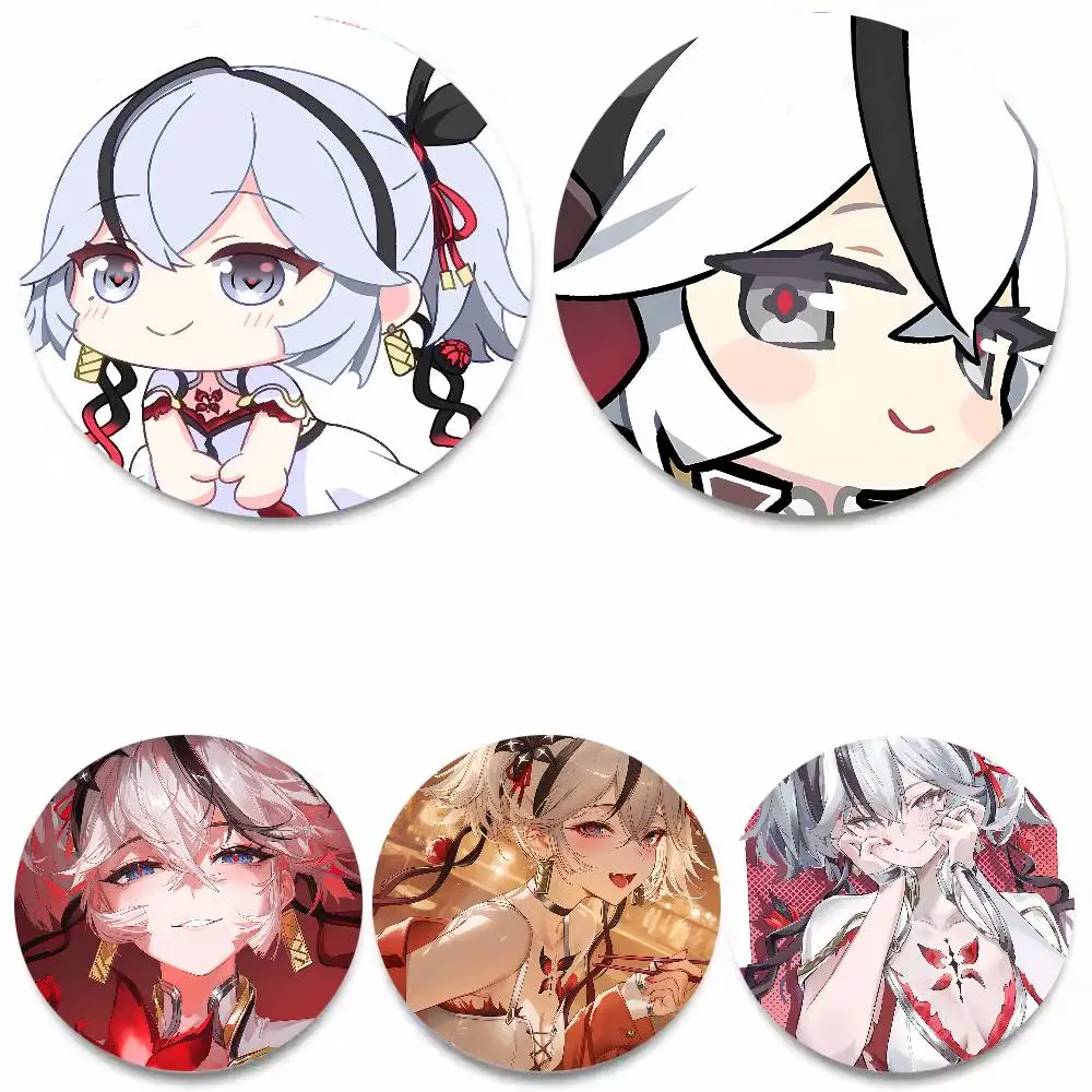 Popular Wuthering Waves Gaming Kawaii Hot Girl Camellya Badge Metal Brooch for Bag Clothes Hat Decor Cosplay Accessories Gifts