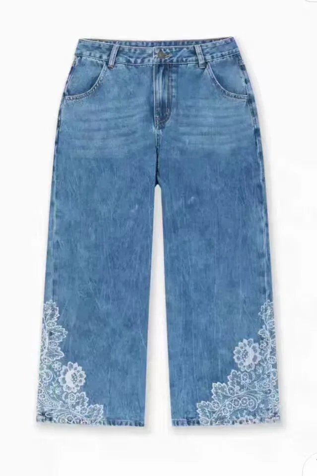 New washed blue women's jeans from Spain, original order for foreign trade