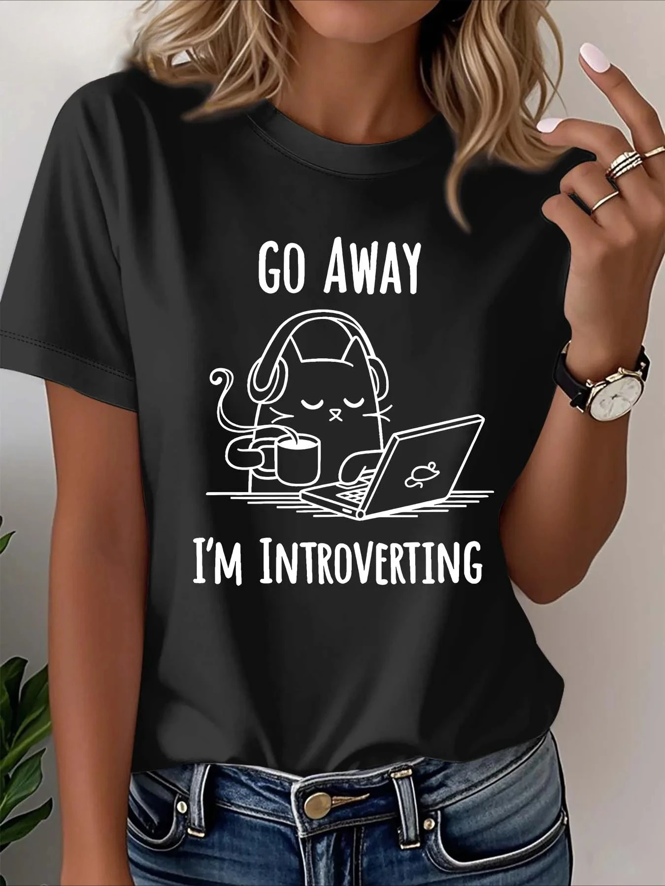 Women's White T - Shirt with 