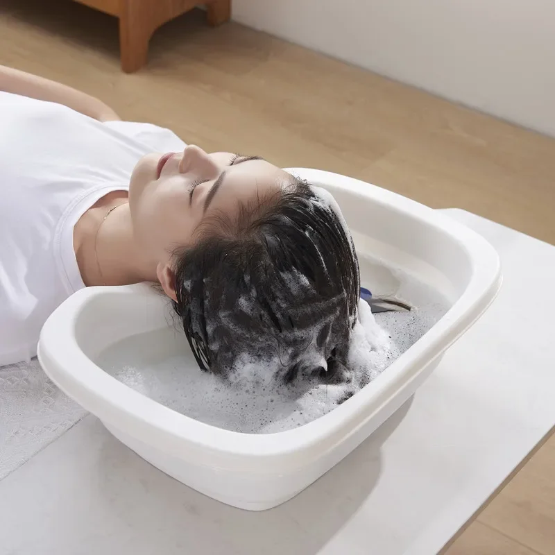 Sampo portabel mangkuk samping tempat tidur rambut cuci hidrolik rambut pelanggan sampo Spa Tempat Tidur tukang cukur Sedia orang tua penyandang cacat 3