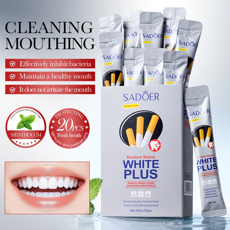 Mint refreshing mouthwash, sterilizes eliminates bad breath, long-lasting fragrance, portable disposable bag, freshens breath